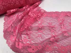 Blondekant - elastisk, pink